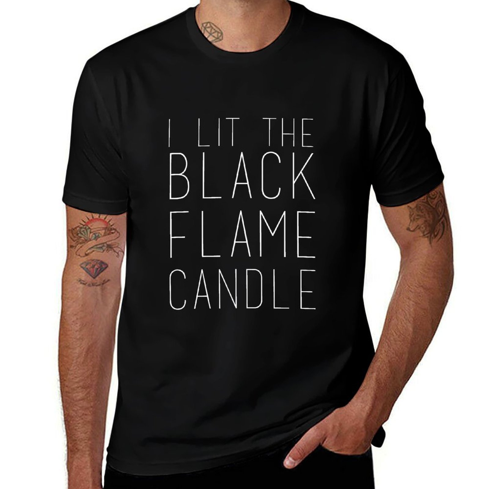 Black Tin Candle - T-shirt Black Flame Candle (Bianca) T-shirt
