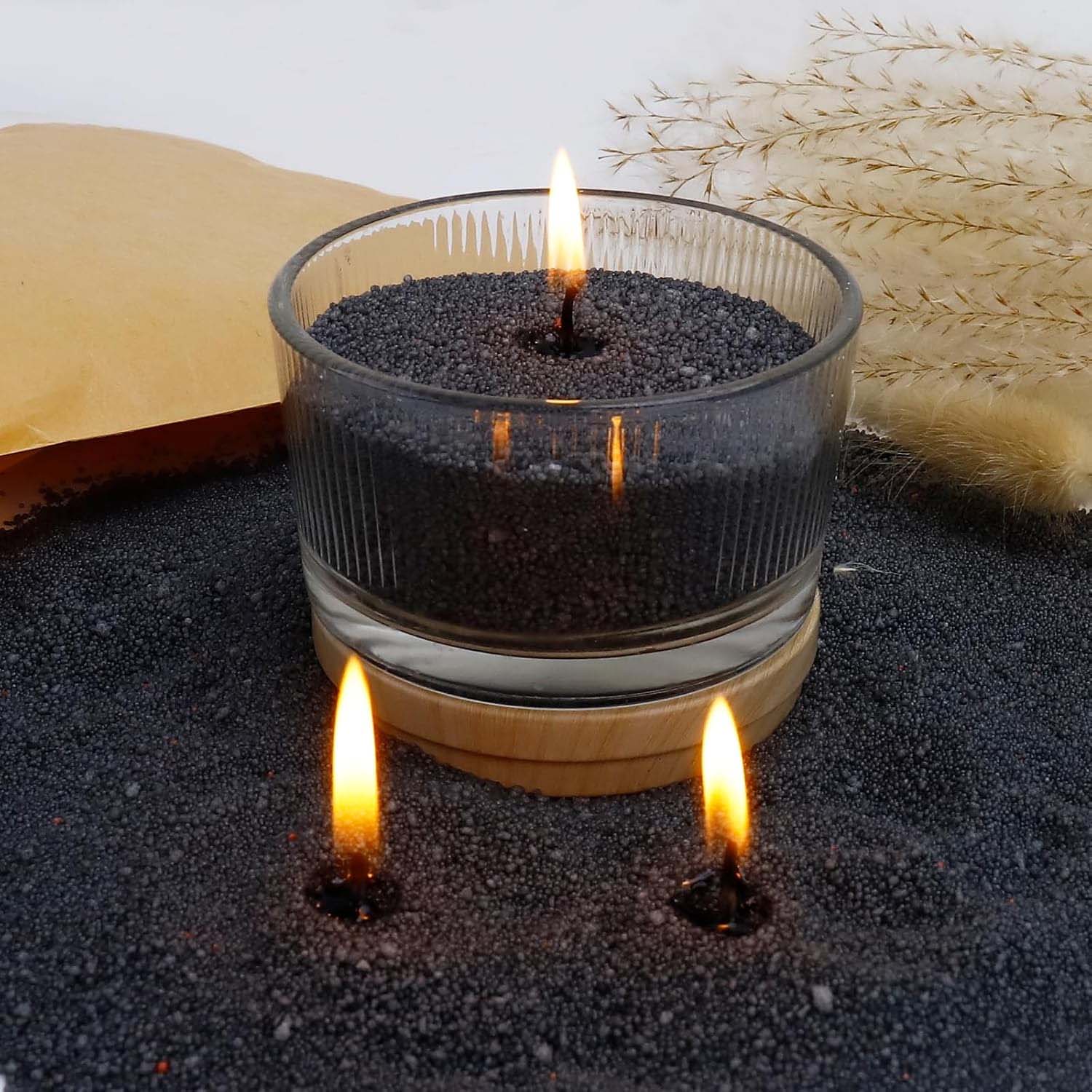 Candle Supplies Tins - Sabbia Nera per Candele con Stoppino,