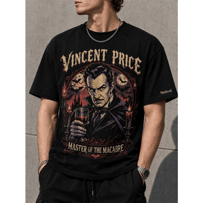 Black Tin Candle - T-shirt Gotica Retrò da Vampiro Horror,
