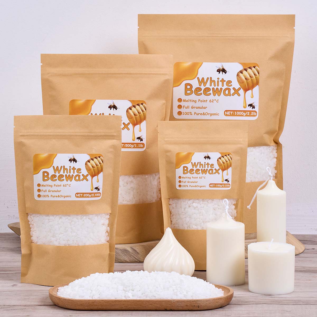 1000g Cera d'api bianca Candel - Candle Supplies Bulk recensione e prezzo