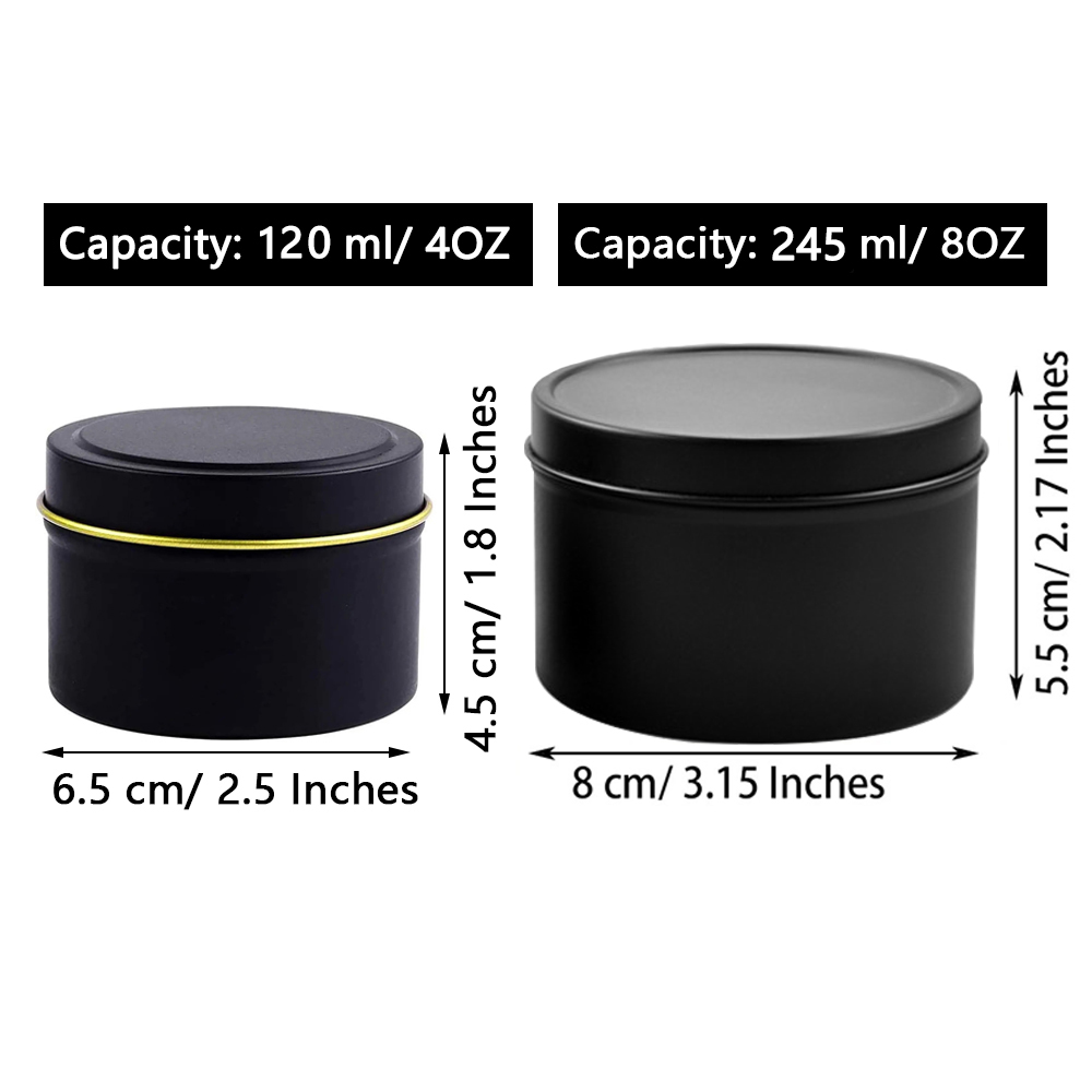 Barattoli per candele da 4 onc - Black Tin Candle recensione e prezzo