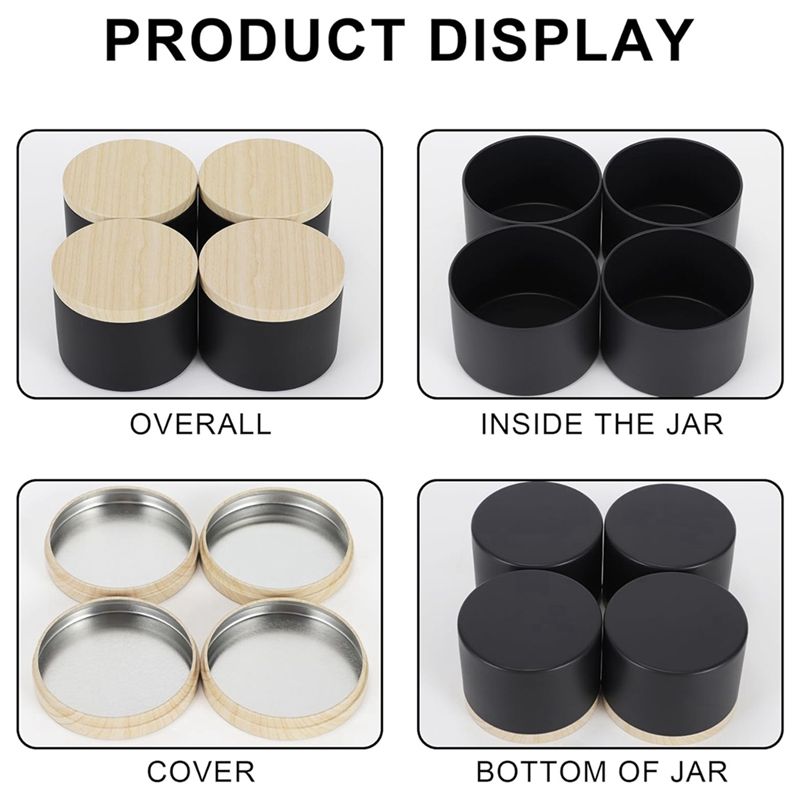 Confezione da 24 barattoli ner - Black Tin Candle recensione e prezzo